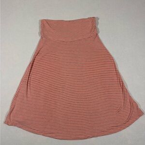 GAP Women’s Pink and Heathered Gray Striped Foldover A Line Skirt